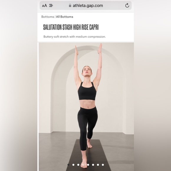 Athleta SALUTATION STASH HIGH RISE LEGGING Capri - Size XXS (NEW) - Picture 4 of 4